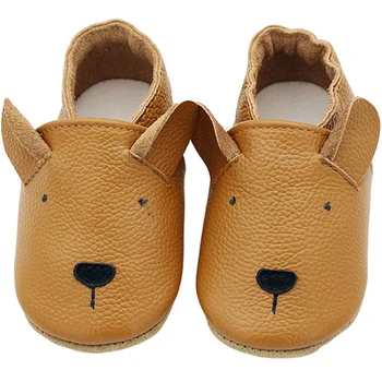 Бебешки обувки за пълзене, кожени обувки за първи път за момичета с меки велурени подметки, чехли за бебета момчета / момичета, 0-24 месеца