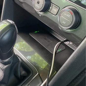 15W безжично зарядно за кола За VW Tiguan MK2 Allspace Tharu 2017-2021 подложка за зареждане на телефон QI бързо зареждане аксесоари за мобилни държачи