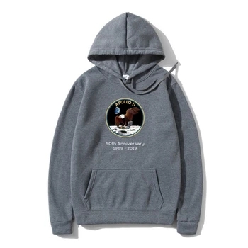 Аполо 11 50-та годишнина от кацането на Луната 1969-2022 Черно Sweatshir Hoody Връхни дрехи Суитчър Качулка