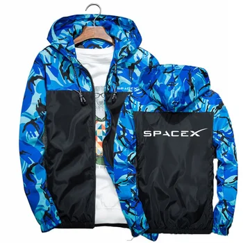 SpaceX Space X Logo 2024 Мъжки нови пролетни и есенни модни якета Камуфлажни шевове Ветровка Ежедневни палта Спортно облекло