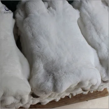 Luxury Soft Rabbit Hide Skin Leather Real Genuine Natural White Rex Rabbit Pelt