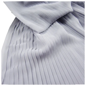 Сив нагънат перлен шифон плат разрошени плат рокля облекло занаятчийски шевни материали 150CM 59