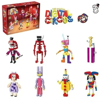 Невероятният цифров цирк градивни блокове 8PCS комплекти сладък Jax Pomni клоун блокове съвместими събрание играчка Коледа рожден ден подарък