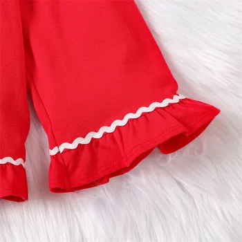 KMBANGI Kid Baby Girls пижами комплект къдрици дълъг ръкав завой-надолу яка бутон надолу риза Flare панталони спално облекло PJs спално облекло