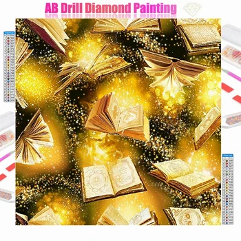 Нов 2024 AB диамантени комплекти за рисуване Бродерия мозайка Златна книга картина изкуство кръстат бод Начало декор Детски занаяти подарък