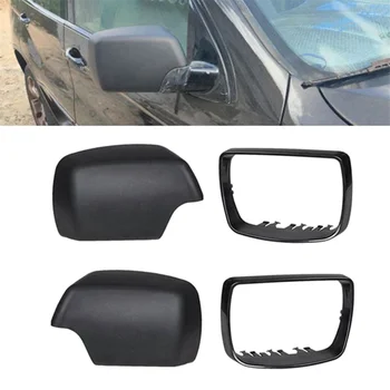  Черно огледало за обратно виждане Капак на корпуса на страничните капачки на огледалата с подмяна на рамката за BMW E53 X5 2000-2006