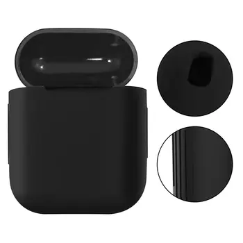 Черно и бяло калъф за слушалки за Airpods1/2 Мек силиконов калъф Удароустойчив безжичен защитен капак Калъф за слушалки Аксесоари