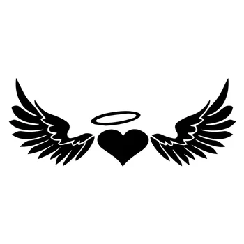 Сърце ангел крила ореол клас изкуство кола стикер мода винил Decal 17.2cm * 6.6cm