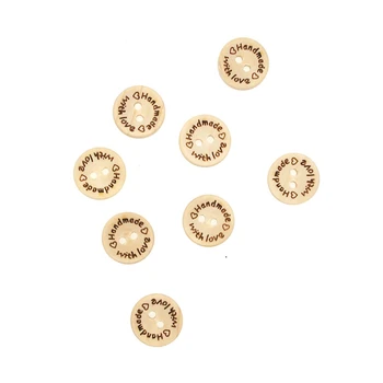 Дървени копчета Scrapbook 2-дупки шевни аксесоари копчета за занаяти копчета за дрехи винтидж копчета шевни консумативи