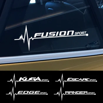 2PCS Стикери за странични прозорци на автомобила за Ford Mondeo Fusion Escape Shelby Edge Kuga ST Taurus Decor Decals Авто тунинг аксесоари