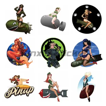 Секси момиче Pin Up Fine Decals Cover Scratches, Car Decals Bumper Personality Creative Waterproof Decoration
