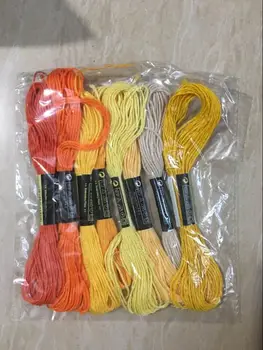 Нов 8Pcs микс цветове 8Meters кръстат бод памук шевни чилета занаятчийски бродерия конци конци комплект DIY шевни инструменти аксесоари