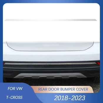 Неръждаема стомана кола задната врата броня капак декоративна лента за Volkswagen VW T-Cross Tcross 2018 2019 2020 2021 2022 2023