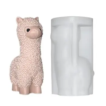 Нова 3D силиконова свещ от алпака Сладък овчи сапун Гипсова глинена смола Инструмент за правене на DIY животно за естетичен домашен декор