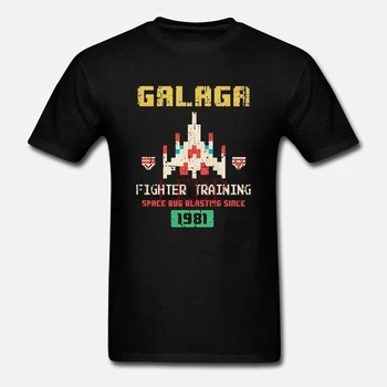 Galaga реколта ретро геймър официален мъжки черна тениска