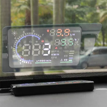 гореща продажба 3size PET дисплей HUD отразяващ филм Head Up дисплейна система Филмово защитно фолио Автомобил OBD II Разход на гориво Превишаване на скоростта