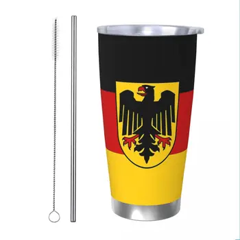 Германска държава Германия Изолиран барабан с капак Царски орел от неръждаема стомана термична чаша Офис Начало Чаша за топли студени напитки, 20oz