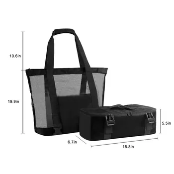 2-в-1 външна плажна чанта Подвижна изолационна чанта с цип
