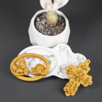 Ангел силиконов молд фондан торта декориране инструменти Шоколадова гъмпейст форми, Sugarcraft, Кухненски аксесоари за печене