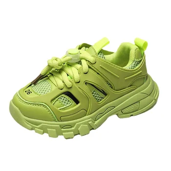 Пролет Деца Нови спортни обувки Момчета Момичета Мода Тромави маратонки Бебе Сладък Бонбони Цвят Ежедневни обувки Детски обувки за бягане