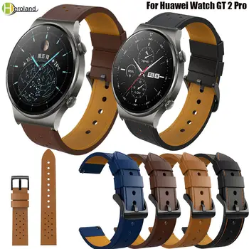 Естествена кожа Watchband за Huawei Watch GT 2 pro GT3 Pro 46mm каишка Smart маншет гривна за Samsung Galaxy Watch 3 45mm