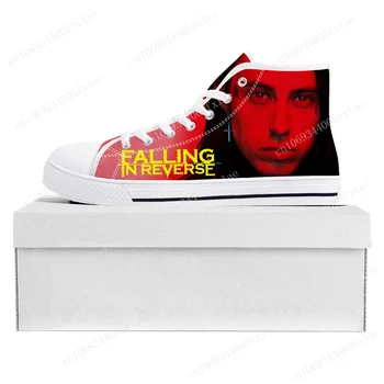 Falling In Reverse Punk Rock Band High Top High Quality Sneakers Mens Womens Teenager Canvas Sneaker Couple Shoe Custom Shoe