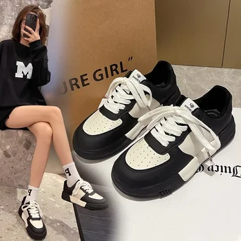 Маратонки момиче есен случайни реколта корейски стил обувки жени платформа скейтборд обувки женски свободно време спортни обувки
