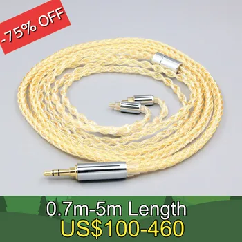 8 сърцевина 99% 7n чисто сребро 24k позлатен кабел за слушалки за 0.78mm 2pin BA Westone W4r UM3X UM3RC JH13 висока стъпка LN008422