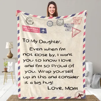 To my Daughter Throw Blankets Memory Gift Flannel Home Decor Soft Bedspread Sofa Travel Camping Best Gift