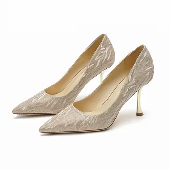 Марка Плевене високи токчета работни обувки тънък ток сладък заострени пръсти помпи дама високи токчета обувки дамски обувки Bimooth GH402